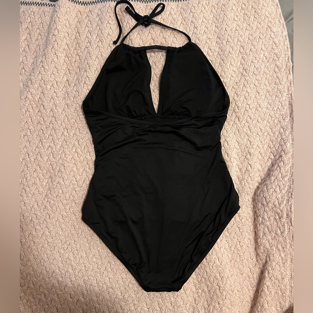 Liz Claiborne one piece black bathing suit